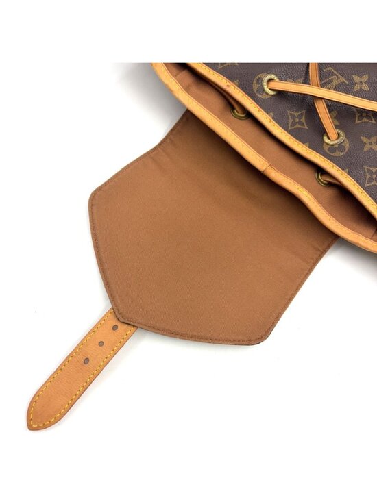Louis Vuitton Montsouris GM Monogram Leather Brown Light Beige Backpack Gold main image 6
